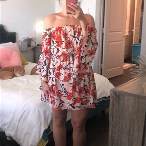 Lulus Floral off the shoulder dress